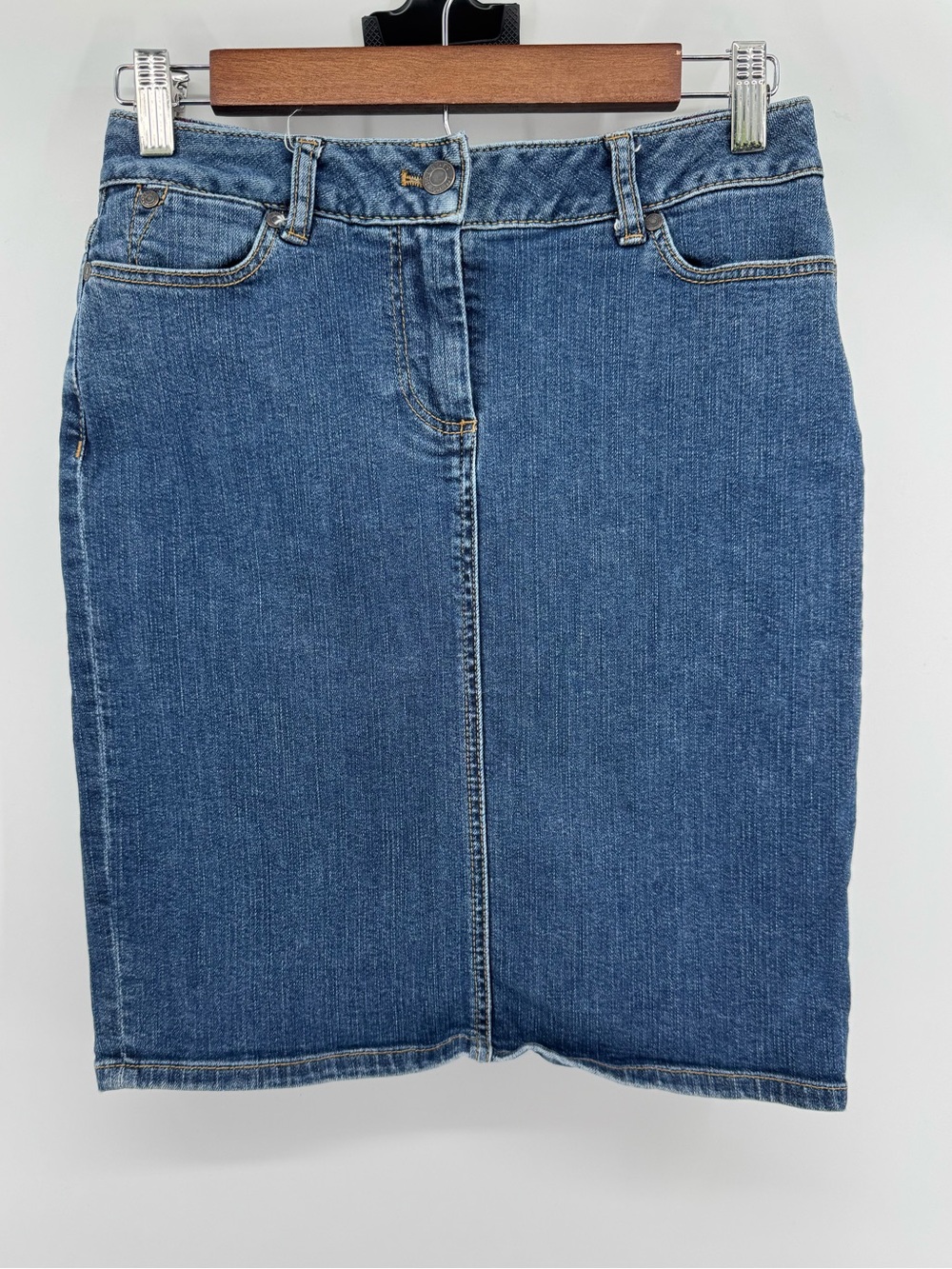 Talbots Denim Skirt Women's Size 2P Minimalist Festival Vacation